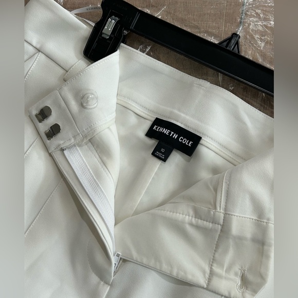 Sz 10 Kenneth Cole Womens Fly Front Pleated Maxi Skirt, White NWT - Picture 9 of 12